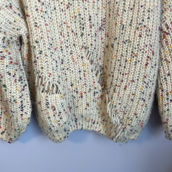 POL Distressed Speckled Confetti Knit Sweater size L - Picture 13 of 16